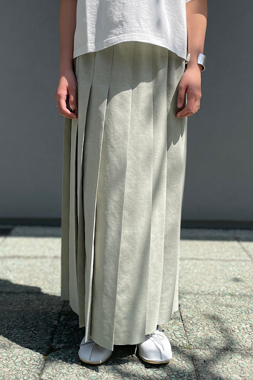 【ナイジェル・ケーボン】WOMAN / フェイクリネンプリーツスカート / FAKE LINEN PLEATS SKIRT