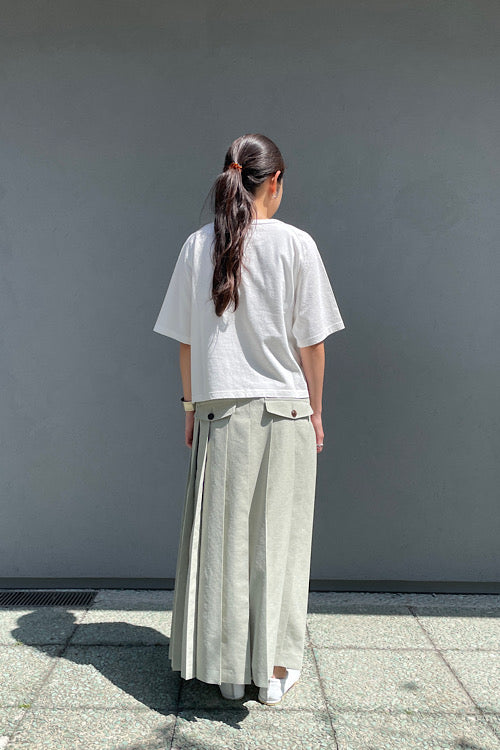 【ナイジェル・ケーボン】WOMAN / フェイクリネンプリーツスカート / FAKE LINEN PLEATS SKIRT